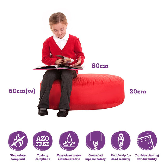 Red Two-Seater Bean Bag Oval Seat