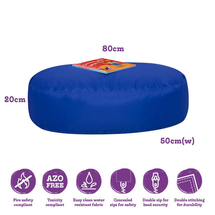 Blue Two-Seater Oval Bean Bag Seat