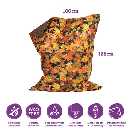 Nature Autumn Leaves Print Floor Cushion - SENsory Toys4U