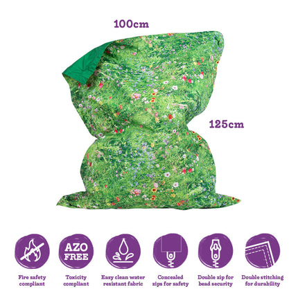 Nature Summer Meadow Print Floor Cushion - SENsory Toys4U
