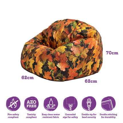 Nature Autumn Leaves Print Bean Bag - SENsory Toys4U