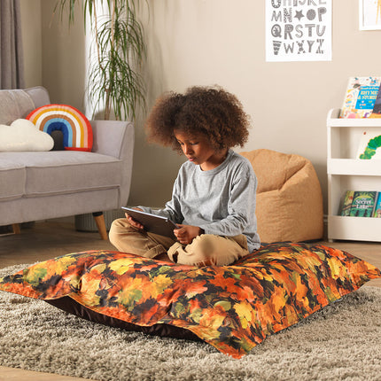 Nature Autumn Leaves Print Floor Cushion - SENsory Toys4U