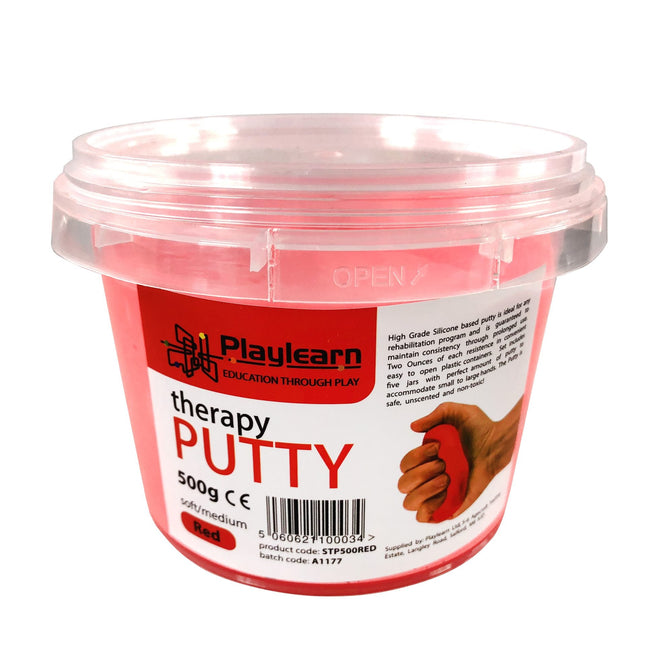 500g Therapy Putty : Red / Soft/Medium - SENsory Toys4U