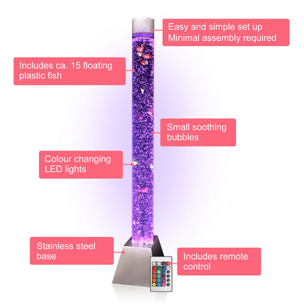 Bubble Tube Colour Changing LED Light Incl. Wall Bracket 183cm