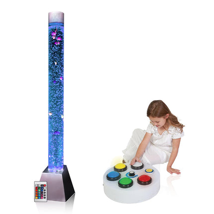 Bubble Tube with Floating Fish & Remote Control Sensory Lamp With Remote Button Controller