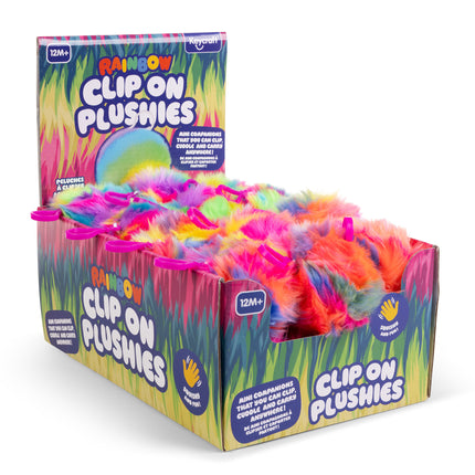 Rainbow Fluff Clip & Cuddle Plush Keyrings