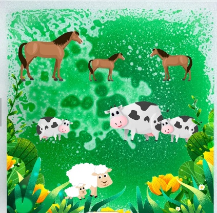 Animal Themed Liquid Floor Tiles - Pack of 4 - SENsory Toys4U