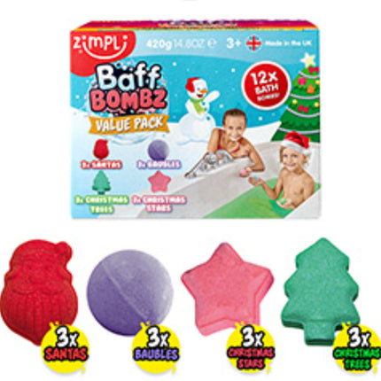 CHRISTMAS EDITION - BAFF BOMBZ -BATH PACK - SENsory Toys4U