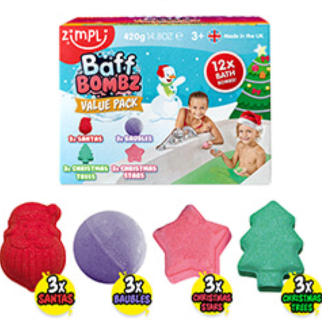 CHRISTMAS EDITION - BAFF BOMBZ -BATH PACK - SENsory Toys4U
