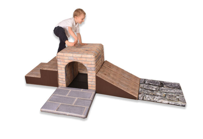 Soft Tunnel Climber Soft Play Set With Mats - SENsory Toys4U