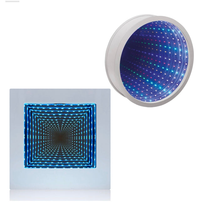 22cm Sensory Light LED Infinity Mirror Tunnel Light Lamp and 23cm Infinity Mirror Calming Visual Effect