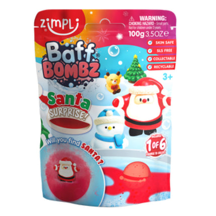 BAFF BOMBZ SANTA SURPRISE 100G - SENsory Toys4U
