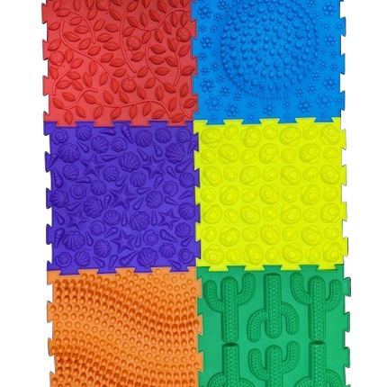 Massage Puzzle Floor Tiles ‚Äì Bright Colours - SENsory Toys4U