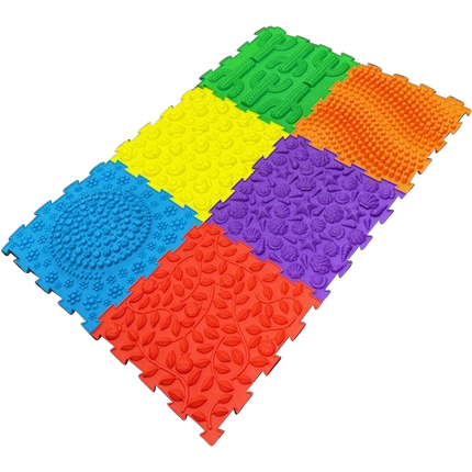 Massage Puzzle Floor Tiles ‚Äì Bright Colours - SENsory Toys4U