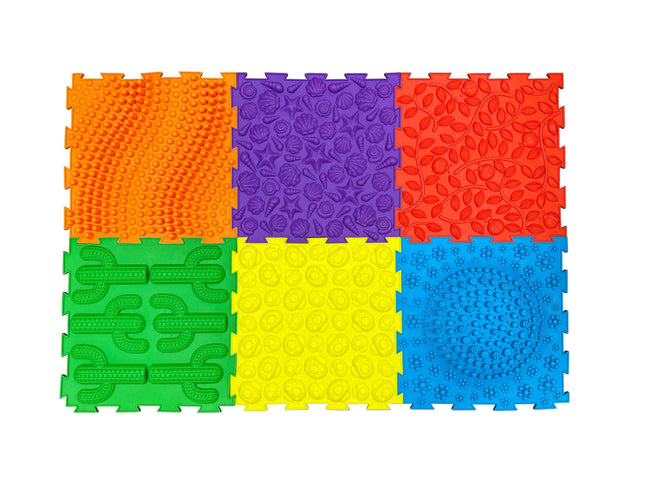 Massage Puzzle Floor Tiles ‚Äì Bright Colours - SENsory Toys4U