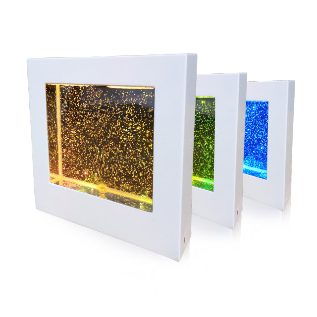 Sensory Light LED Glitter Filled Square Light Lamp - SENsory Toys4U