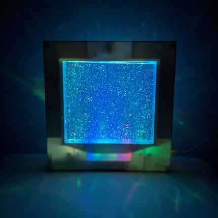 Sensory Light LED Glitter Filled Square Light Lamp - SENsory Toys4U