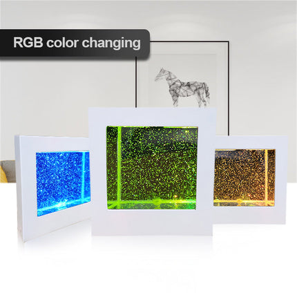 Sensory Light LED Glitter Filled Square Light Lamp - SENsory Toys4U