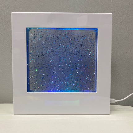 Sensory Light LED Glitter Filled Square Light Lamp - SENsory Toys4U
