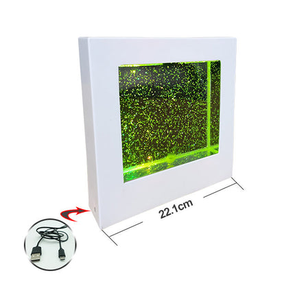 Sensory Light LED Glitter Filled Square Light Lamp - SENsory Toys4U