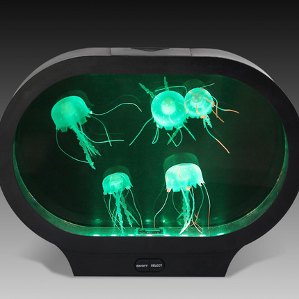 Oval Jellyfish Tank with LED Lights & Fake Jellyfish Relaxing Mood Lamp - SENsory Toys4U