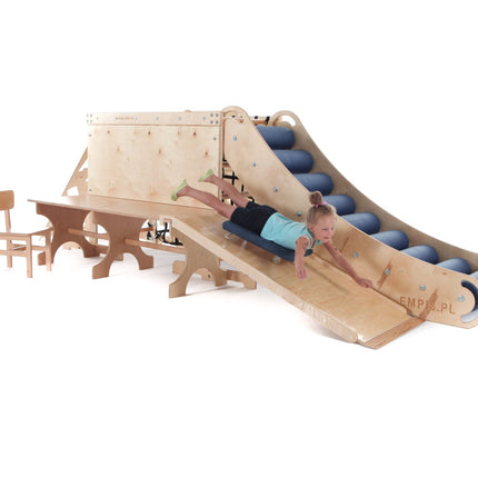 Extended Wooden Therapeutic Sensory Climb System Set Slide