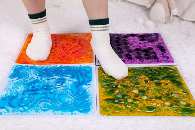 Soft Textured Tiles, Set of 4 - SENsory Toys4U