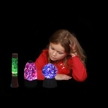 Sensory Light Twin Tornado Glitter Lamp Colour Changing LED Mood Light 27CM