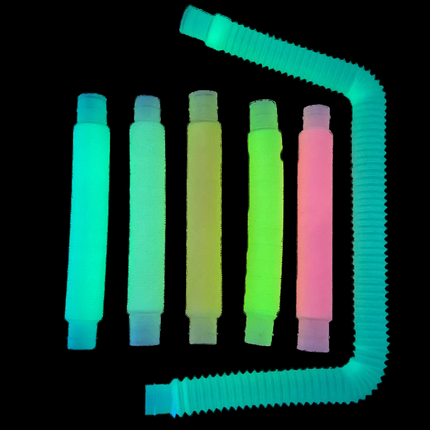 Glow in dark Fidget Stretch Tubes - 4 Pack - SENsory Toys4U