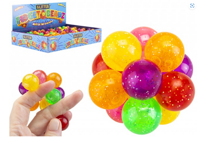 GLITTER FIDGET BEADZ BALL 5CM - SENsory Toys4U