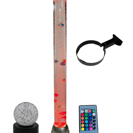 Bubble Tube & Remote 90cm, Wall Bracket & Light-Up Glitter Ball - SENsory Toys4U