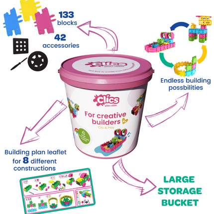 Clics 175 Piece tub ‚Äö√Ñ√∂‚àö√ë‚àö‚àÇ‚Äö√†√∂‚àö√´‚Äö√†√∂¬¨¬Æ Glitter - SENsory Toys4U