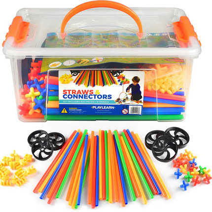 Straws & Connectors Construction Set (856 Pieces including wheels) - SENsory Toys4U