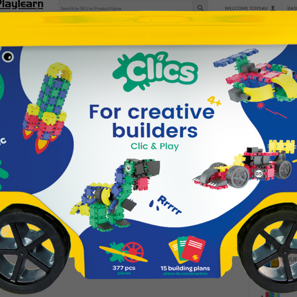 Clics Rollerbox 377 Pieces + 15 Plans - SENsory Toys4U