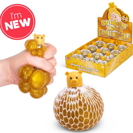 SQUISHY MESH PET - GOLDEN BEAR - SENsory Toys4U