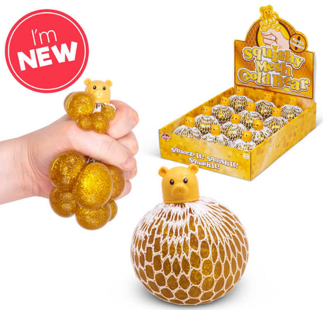 SQUISHY MESH PET - GOLDEN BEAR - SENsory Toys4U