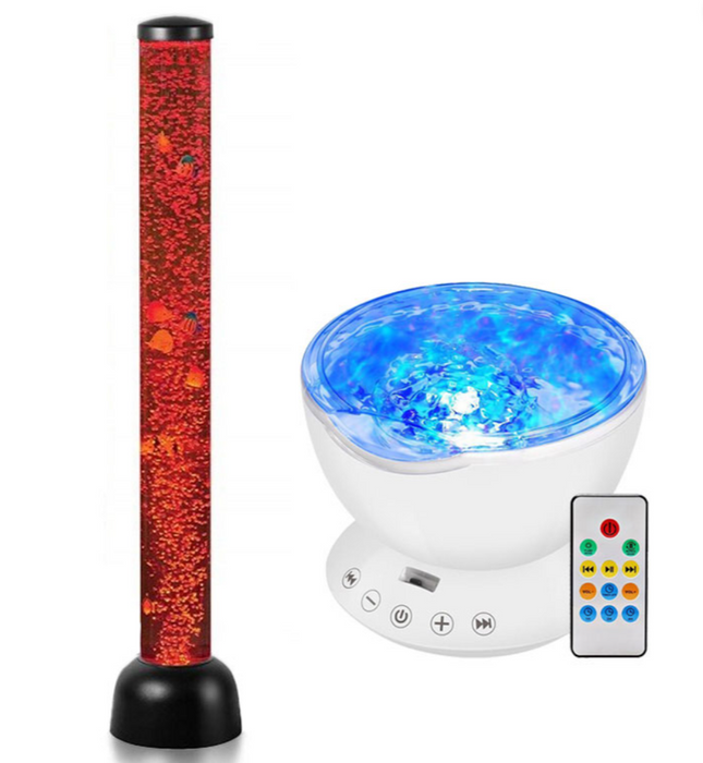 Bubble Tube 105cm & Ocean Wave Projector - SENsory Toys4U