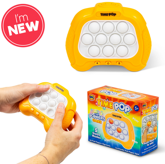 TIME POP LIGHT UP PUSH POPPER GAME ORANGE - SENsory Toys4U