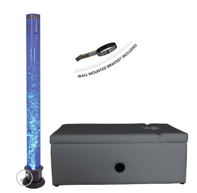 Bubble Tube Kit (Incl. Large Tube, Grey Padded Surround & Bracket) - SENsory Toys4U