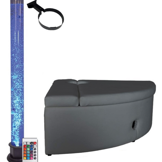 Corner Bubble Tube Kit (Incl. Large Tube, Grey Padded Surround & Bracket) - SENsory Toys4U