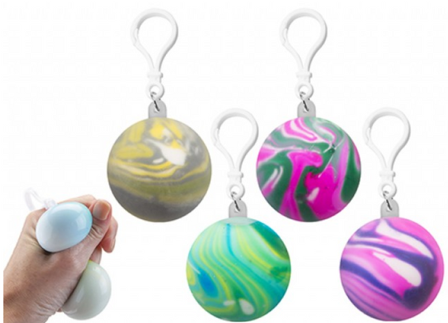 GALAXY COLOUR SQUISHY BALL WITH CLIP - SENsory Toys4U