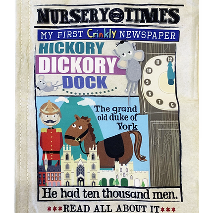 Nursery Times Crinkly Newspaper - Nursery Rhymes 3 - SENsory Toys4U