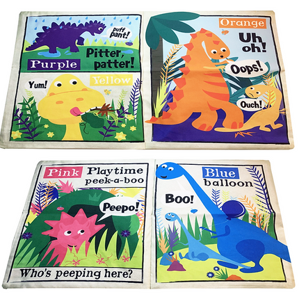 Nursery Times Crinkly Newspaper - Rainbow Dinosaurs - SENsory Toys4U