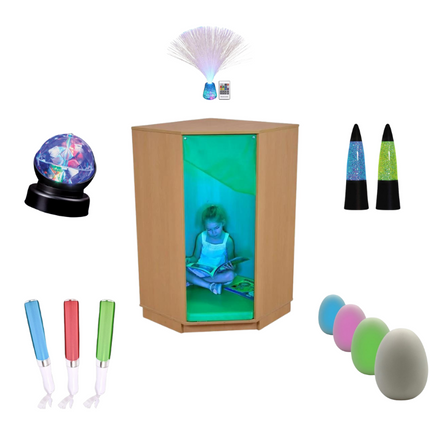 Wooden Padded Den with LED Mood Lighting & Light Up Toys - SENsory Toys4U
