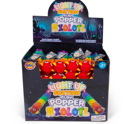 Axolotl Light Up Suction Push Popper Large - SENsory Toys4U