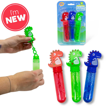 3pk Dinosaur Mini Bubble Wands - SENsory Toys4U
