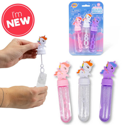 3pk Unicorn Mini Bubble Wands - SENsory Toys4U