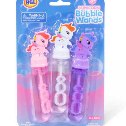 3pk Unicorn Mini Bubble Wands - SENsory Toys4U