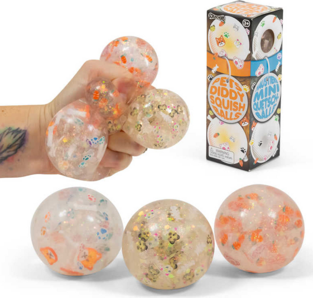 3PK ScunchyHeroes Pets Diddy Squish Ball - SENsory Toys4U