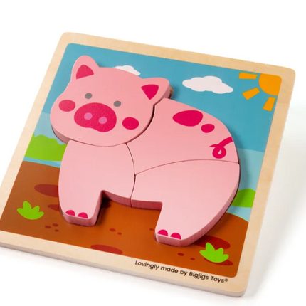 Chunky Lift-Out Puzzle - Pig - SENsory Toys4U
